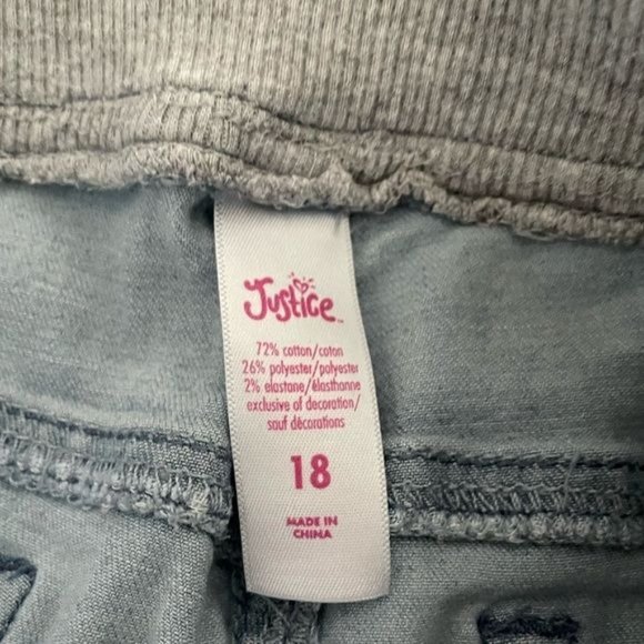 Bundle of 2! Justice Waistband Light Wash Jeans & Justice Kitty Tank Top Sz 18 - Picture 6 of 10